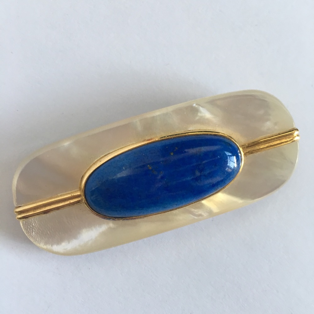 🎉HP  LES BERNARD 80’s Dynasty 18k 925Lapis Brooch